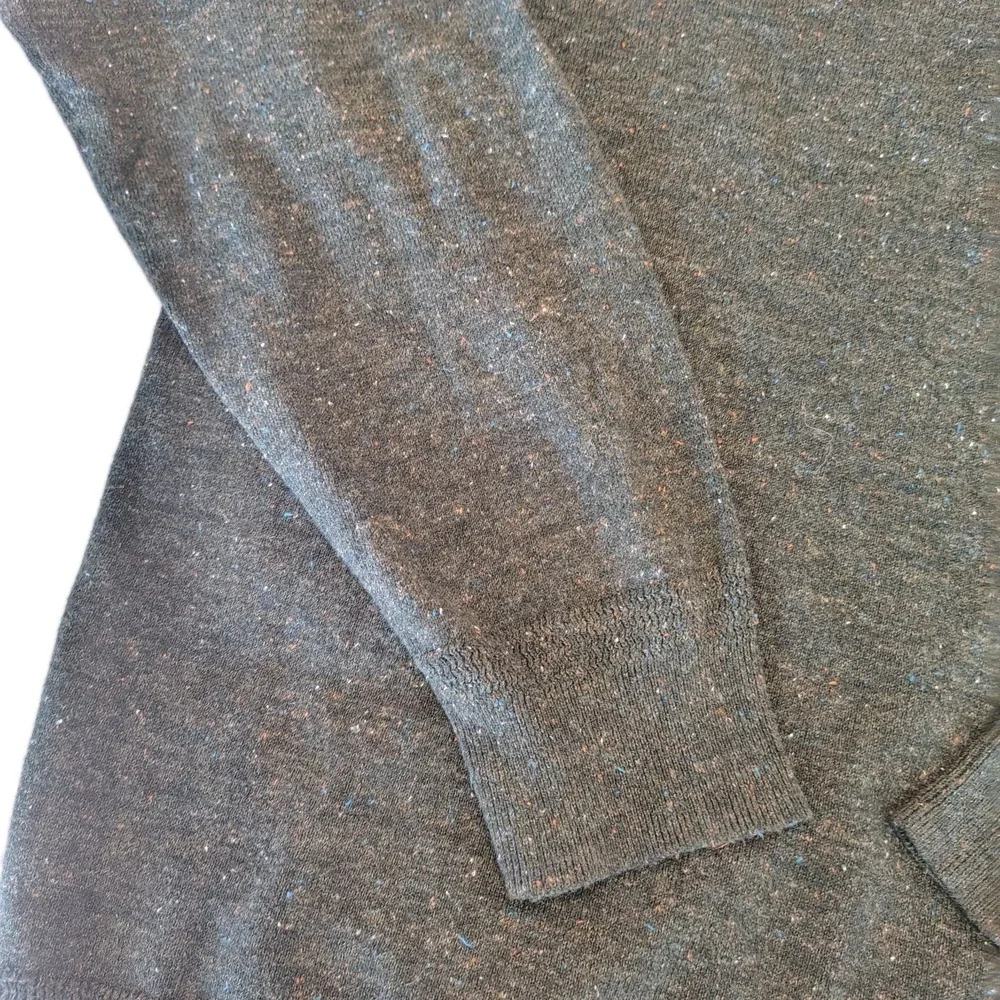 J. Crew Knit Dark Green Cotton Silk Donegal Henley Sweater Men's Size L ‎ A1